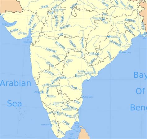 Peninsular Rivers Of India Map