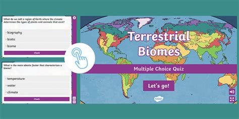 Terrestrial Biomes Interactive Quiz for 6th-8th Grade