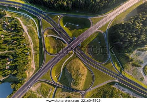 Aerial View Road Interchange Highway Intersection Stock Photo 2216045929 | Shutterstock