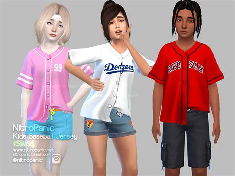 Kids Baseball Jersey for The Sims 4 | Sims 4 cc kids clothing, Sims 4 ...