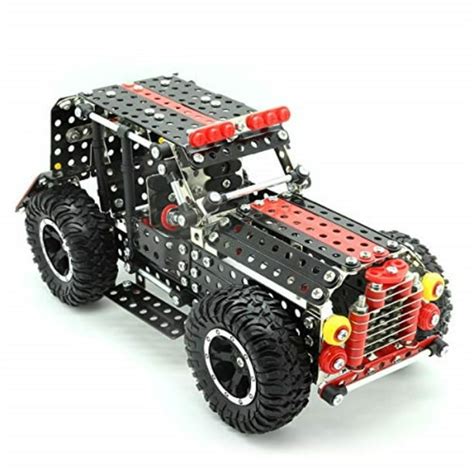 stem building & learning toys | 4x4 metal car construction diy engineering kit | educational ...