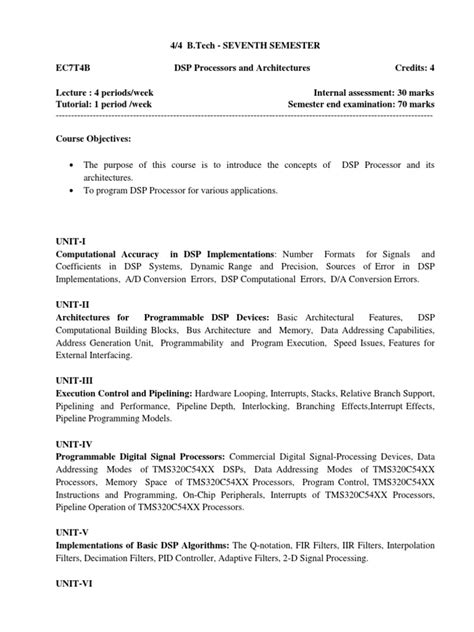 DSP Processors and Architectures | PDF | Digital Signal Processor ...