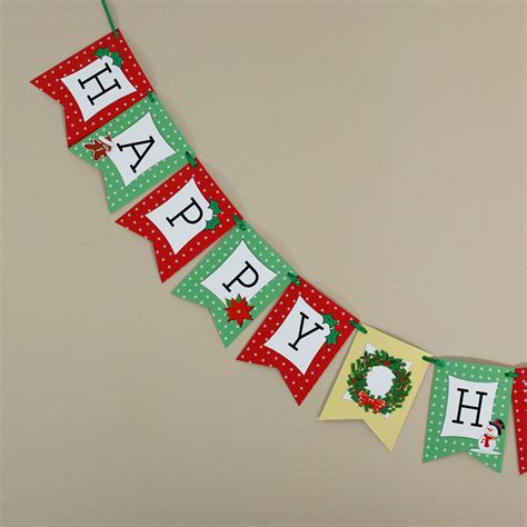 Items similar to DIY PRINTABLE Happy Holidays Banner Pennant Bunting Garland Instant Download on ...