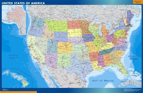 Mapa de Estados Unidos político | Tienda Mapas