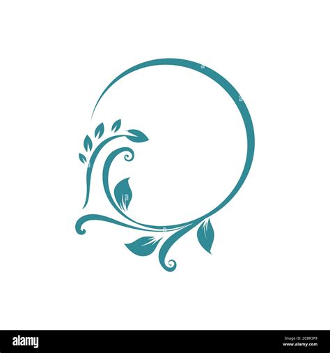 round flower frame logo vector illustrations. circle floral ornament ...