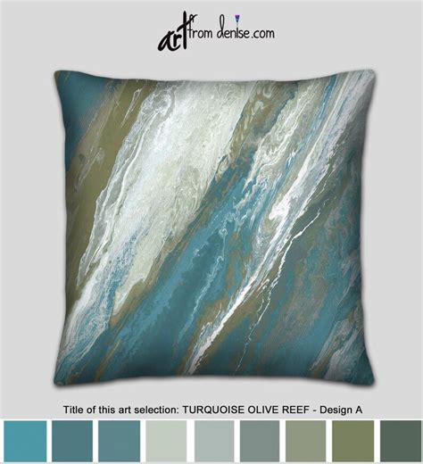 Gray Olive and Turquoise Decorative Pillow for Bed Decor - Etsy