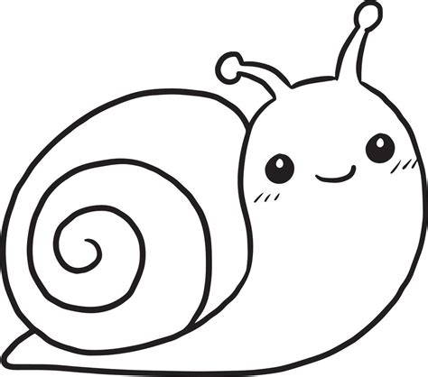 snail doodle cartoon kawaii anime cute coloring page 10504739 Vector Art at Vecteezy