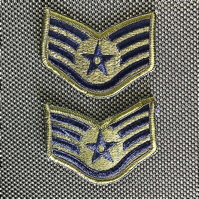 Military Patch US Air Force BDU Blue Staff Sergeant E-5 Rank FEMALE Pre-1991 | eBay