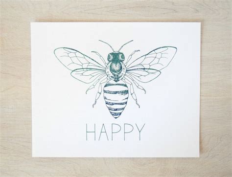 Bee Happy Print Bee Art Honey Bee Bee Happy by saidinlayers