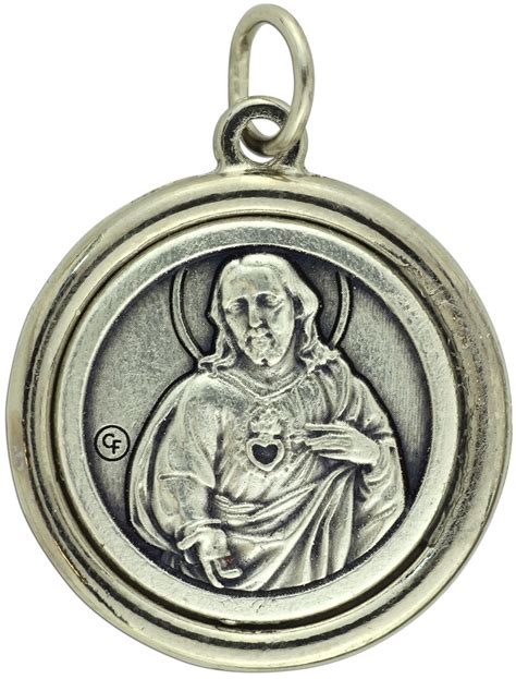 Buy Sacred Heart Jesus/Scapular Round Medal, 1in | Gifts Catholic