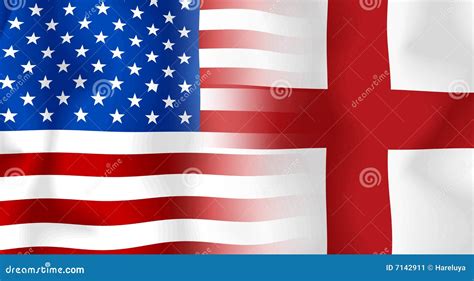 Usa-England Flag stock illustration. Image of wave, symbol - 7142911