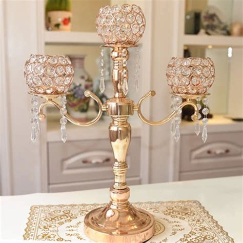 Crystal Wedding Glass Candlestick Holders Lamps Metal Lantern Wedding Decorative Cage Oil Burner ...