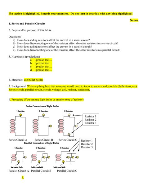 Series and Parallel Circuit Lab