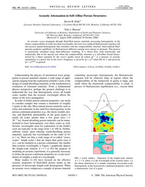 (PDF) Acoustic Attenuation in Self-Affine Porous Structures - DOKUMEN.TIPS