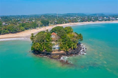 Aerial View of Taprobane Island and Weligama Beach at Sri Lanka Stock Image - Image of water ...