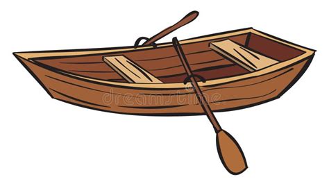 Wooden Boat, Illustration, Vector Stock Vector - Illustration of handle ...