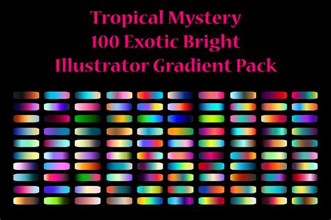 100 Exotic Bright Gradients for Adobe Illustrator (213991) | Add ons | Design Bundles