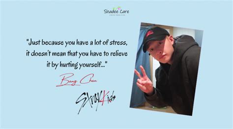 Bang Chan of Stray Kids, shares wisdom on managing stress. - Shadee Care