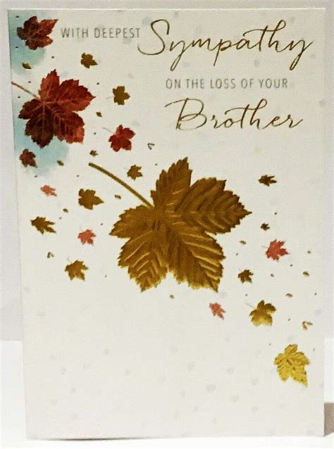 On The Sad Loss of Your Brother Deepest Sympathy Card – Gold Leaf – 6.75 x 4.75 Inches – Words ...