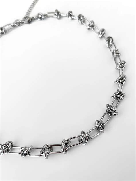 Silver Barbed Wire Necklace - Etsy