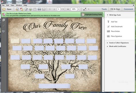 Custom Family Tree Printable 5 Generation Template INSTANT