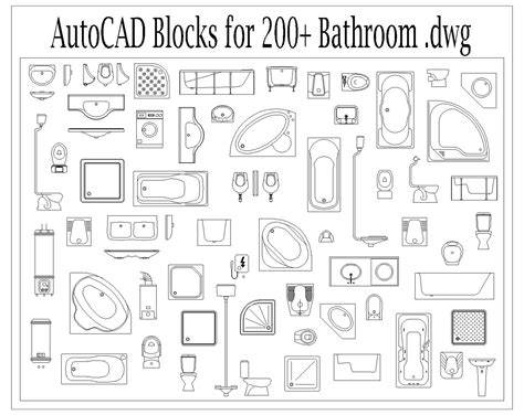 Bathroom AutoCAD Blocks In Dwg AutoCAD File, 47% OFF