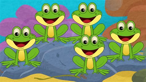 Five Little Frogs | Kids nursery rhymes, Childrens songs, Nursery rhymes