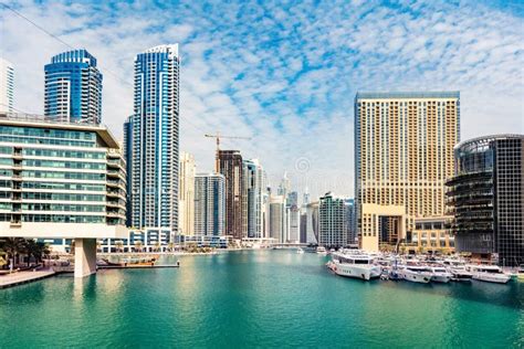 Dubai Marina Skyline in UAE Stock Image - Image of united, canal: 266567999