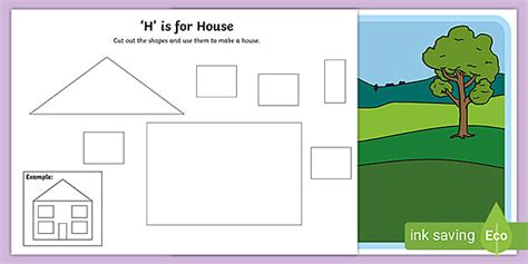 'H' Is for House Craft | Cut-Out House Template | Twinkl