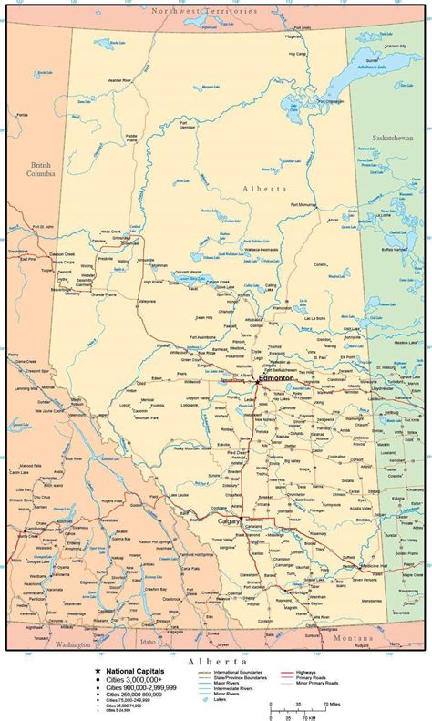 Alberta Province map in Adobe Illustrator vector format