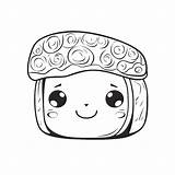 Sushi coloring Page – Coloring Corner sketch template