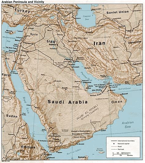 Detailed relief map of Saudi Arabia. Saudi Arabia detailed relief map ...