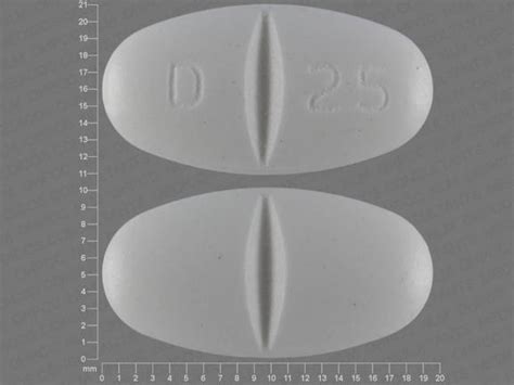 D 25 Pill White Oval 19mm - Pill Identifier