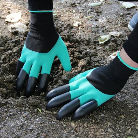 Rubber+Polyester Safety Gardening Gloves Builders Grip Gardening Dig ...