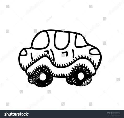 Digital Illustration Cartoon Car Doodle Stock Illustration 1887682930 ...