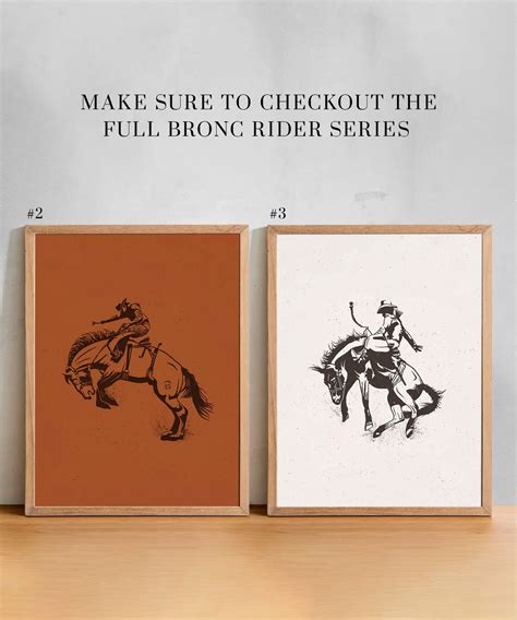 Bucking Bronco Graphic Print Southwestern & Western Room - Etsy