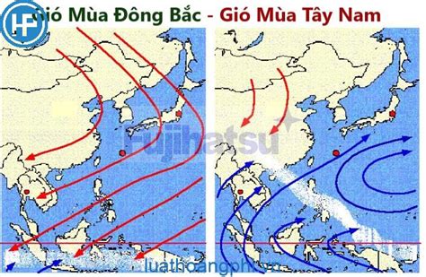 Gió mùa mùa đông thổi vào nước ta theo hướng