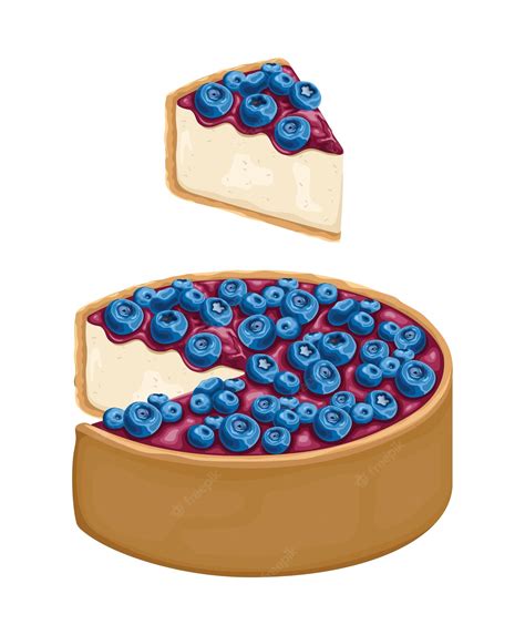 Premium Vector | Cake dessert blueberry sweet food vector illustration