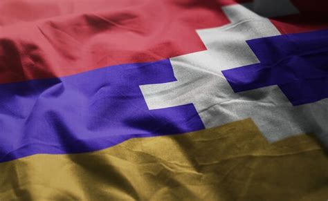 Premium Photo | Nagorno-karabakh republic flag rumpled close up