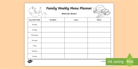 8 Weekly Meal Planner Template Word - Perfect Template Ideas