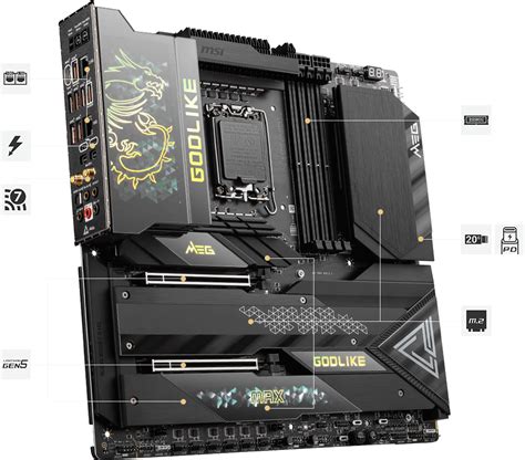 MSI MEG Z790 GODLIKE MAX, E-ATX- Intel 13th/12th Gen - 26+2 Phases, DDR5, PCIe 5.0, 10G LAN, Wi-Fi 7