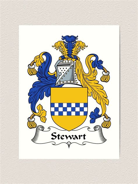 "Stewart Coat of Arms / Stewart Family Crest" Art Print by ScotlandForever | Redbubble