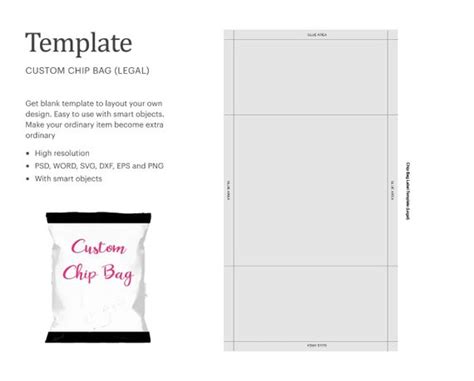 Custom Chip Bag Size 6.3 X 6.2 Blank Template - Etsy