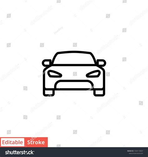 Car Front Line Icon Simple Outline Stock Vector (Royalty Free) 1934110037 | Shutterstock