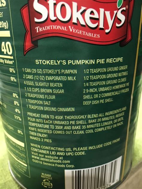 Stokely’s Pumpkin Pie | Pumpkin pie, Stokely pumpkin pie recipe, Pumpkin pie recipes