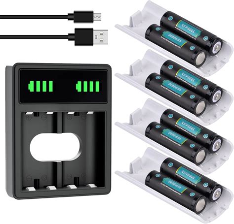 Amazon.com: Wii Rechargeable Battery Pack, 4 in 1 Charger Station with ...