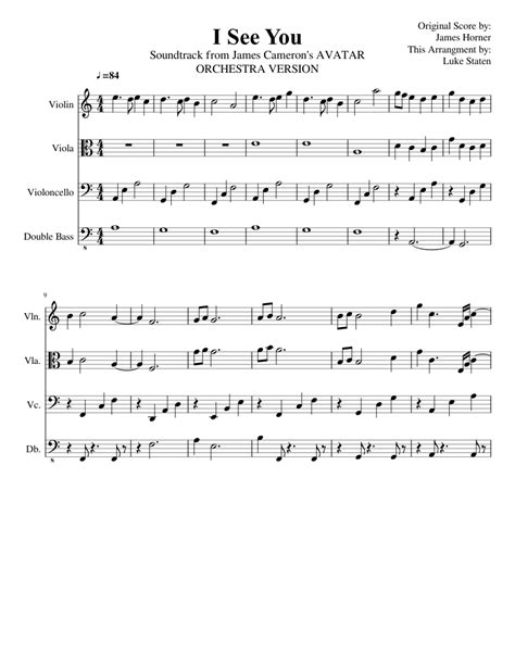 I See You (from James Cameron's AVATAR) Sheet music for Contrabass ...