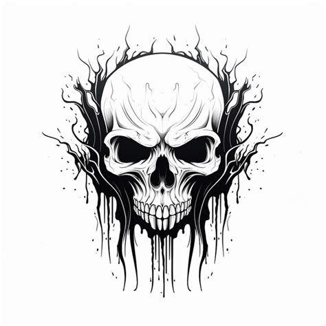 Premium AI Image | Heavy Metal Skull Illustration