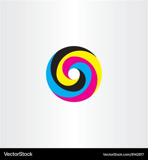 Printing cmyk logo circle icon design Royalty Free Vector