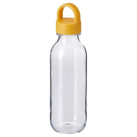 FORMSKÖN water bottle, clear glass/yellow, 0.5 l - IKEA Malaysia